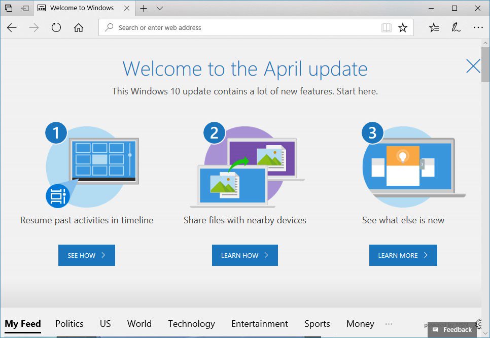 نرم افزار Windows 10 Spring Update