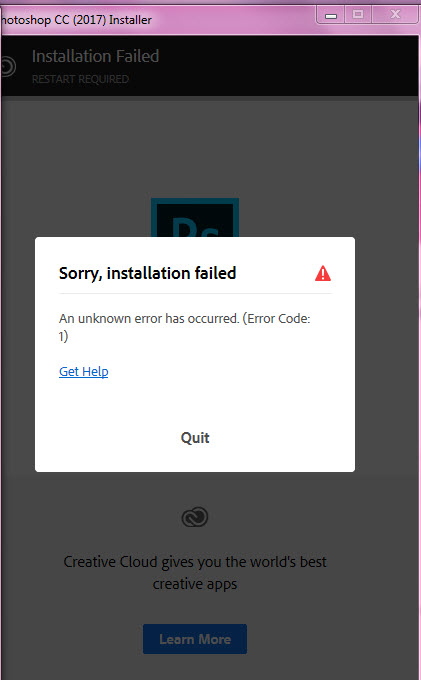 حل مشکل Error 1 Adobe 